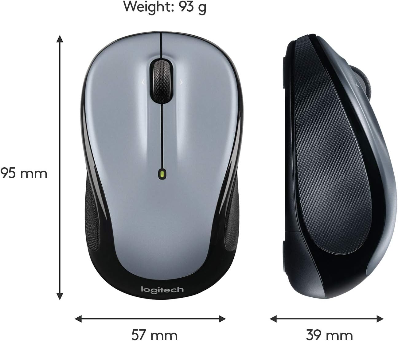 Logitech Wireless Mouse M325 with Designed-For-Web Scrolling - Light Silver