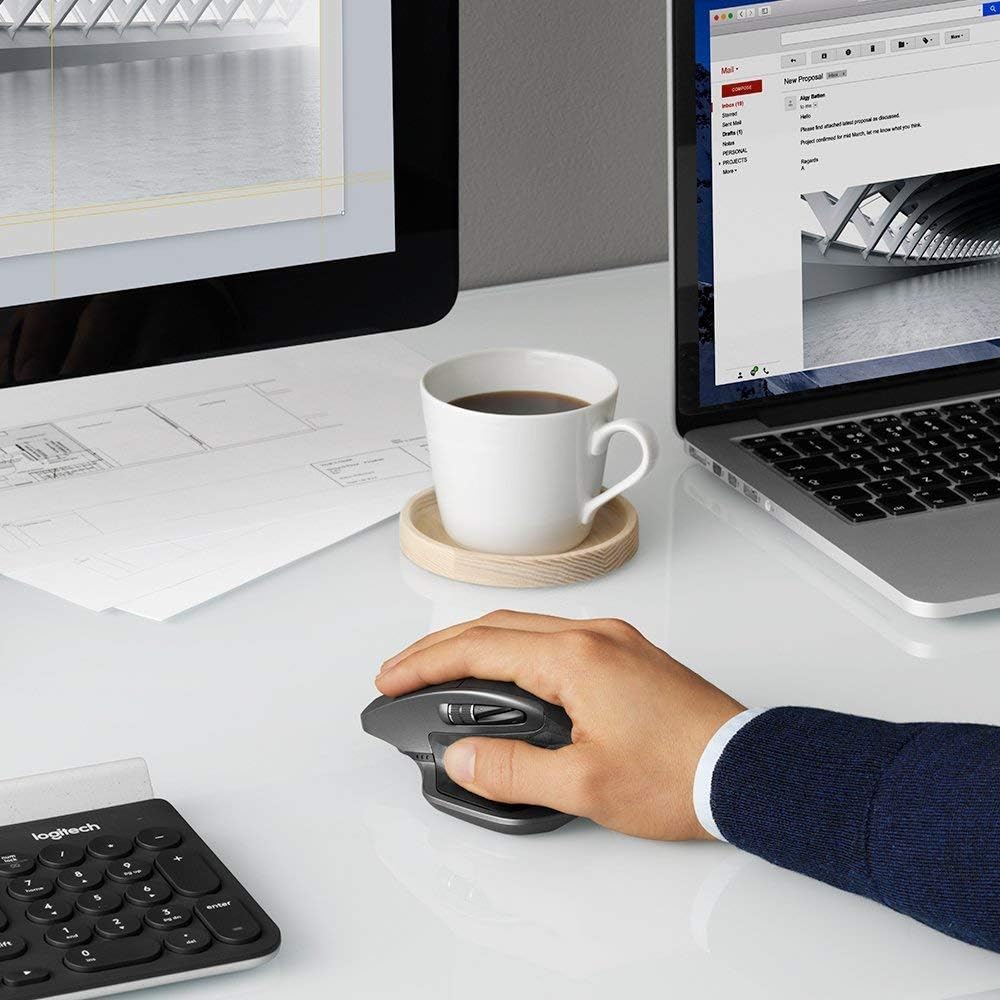 Logitech MX Master 2S Wireless Mouse with FLOW Cross-Computer Control and File Sharing for PC and Mac, Graphite