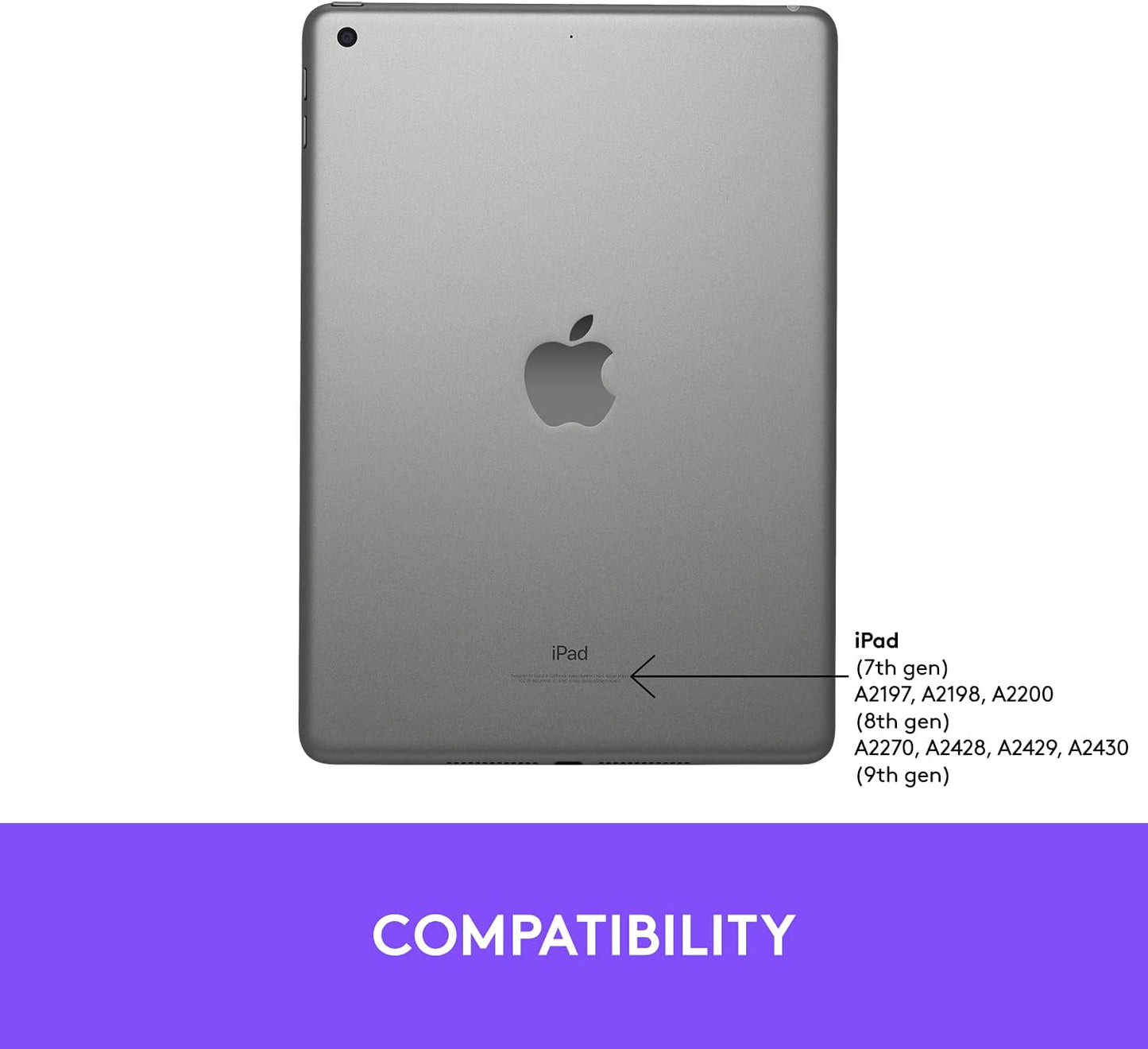 Logitech IPad (7th, 8th and 9th Generation) Keyboard Case Slim Folio with Integrated Wireless Keyboard (Graphite)