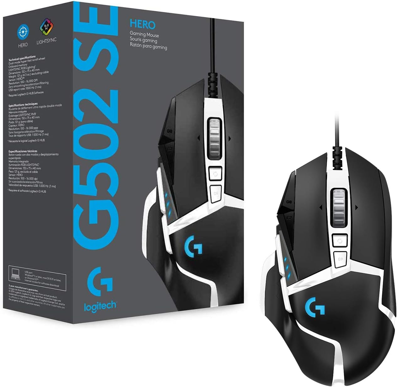 Logitech G502 SE Hero High Performance RGB Gaming Mouse with 11 Programmable Buttons
