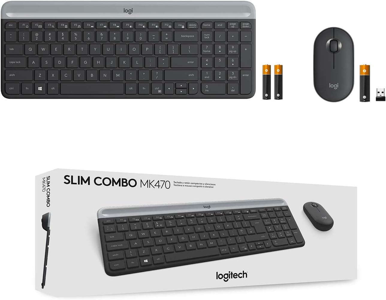Logitech MK470 Slim Wireless Keyboard and Mouse Combo Graphite