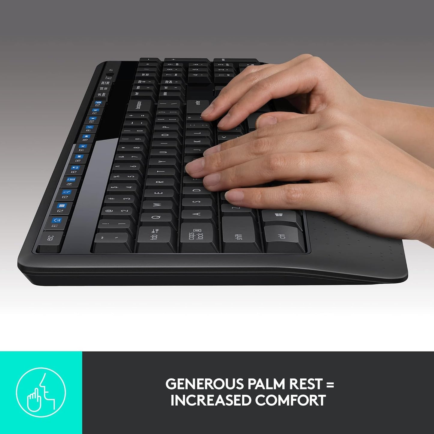 Logitech MK345 Wireless Keyboard and Optical Mouse Black