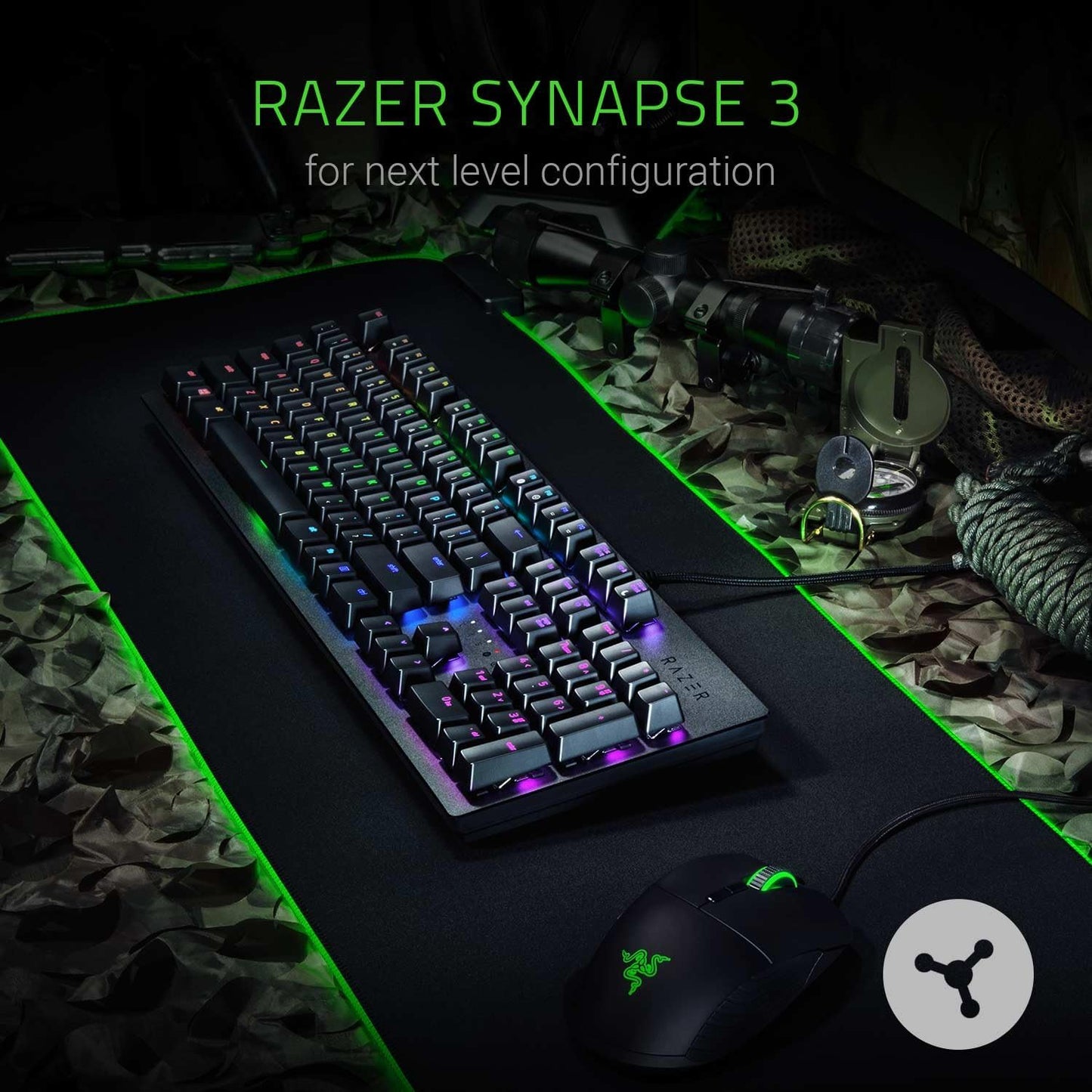 Razer Huntsman Gaming Keyboard: Fast Keyboard Switches - Clicky Optical Switches - Customizable Chroma RGB Lighting - Programmable Macro Functionality - Classic Black