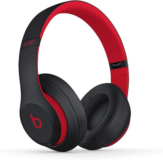 Beats Studio3 Wireless Noise Cancelling Over-Ear Headphones - Apple W1 Headphone Chip, Class 1 Bluetooth, 22 Hours of Listening Time, Built-in Microphone - Defiant Black-Red