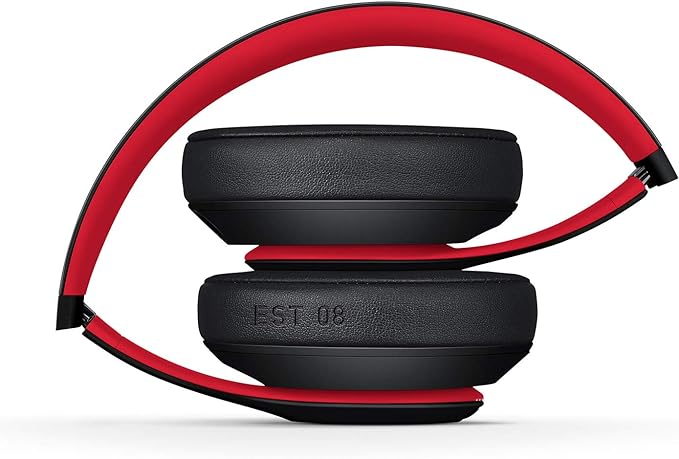 Beats Studio3 Wireless Noise Cancelling Over-Ear Headphones - Apple W1 Headphone Chip, Class 1 Bluetooth, 22 Hours of Listening Time, Built-in Microphone - Defiant Black-Red