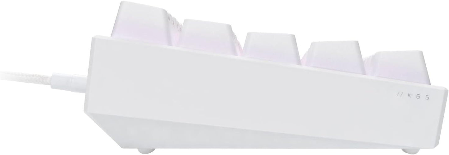 Corsair - K65 RGB Mini Wired 60% Mechanical, CH-9194114-NA, Cherry MX Speed Linear Switch Gaming Keyboard with PBT Double-Shot Keycaps - White