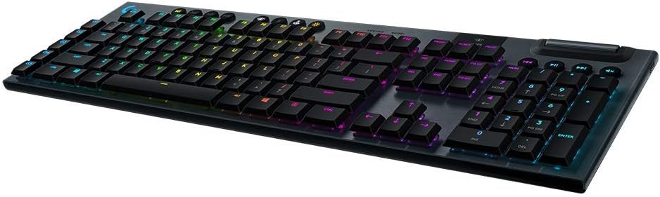 Logitech G915 LIGHTSPEED Wireless RGB Mechanical Gaming Keyboard Clicky, Pro-Grade Wireless, Low Profile Mechanical Switches, 22MM Ultra-Thin Design, Black