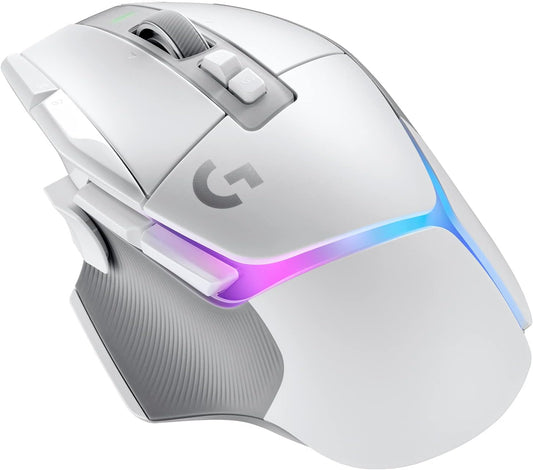 Logitech G502 X Plus Lightspeed Wireless Optical Mouse - LIGHTFORCE hybrid switches, LIGHTSYNC RGB, HERO 25K gaming sensor, compatible with PC - macOS/Windows - White