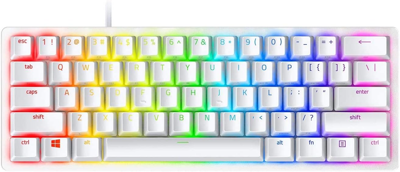 Razer Huntsman Mini Wired Optical Linear Gaming Keyboard for PC, Chroma RGB, White