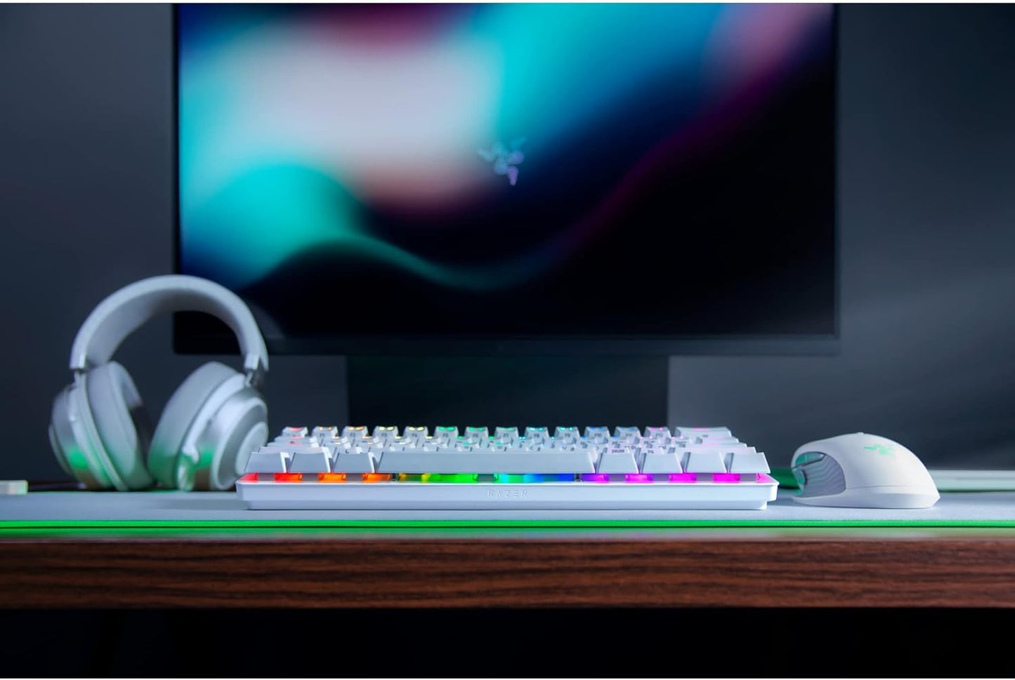 Razer Huntsman Mini Wired Optical Linear Gaming Keyboard for PC, Chroma RGB, White