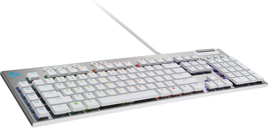 Logitech G815 LIGHTSYNC RGB Mechanical Gaming Keyboard with Low Profile GL Tactile Key Switch, 5 programmable G-Keys,USB Passthrough, Dedicated Media Control, Black and White colorways