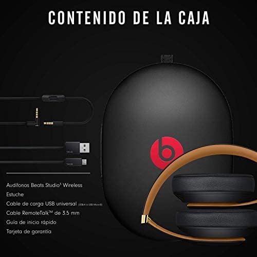 Beats Studio3 Wireless Noise Cancelling Over-Ear Headphones - Apple W1 Headphone Chip, Class 1 Bluetooth, 22 Hours of Listening Time, Built-in Microphone - Midnight Black