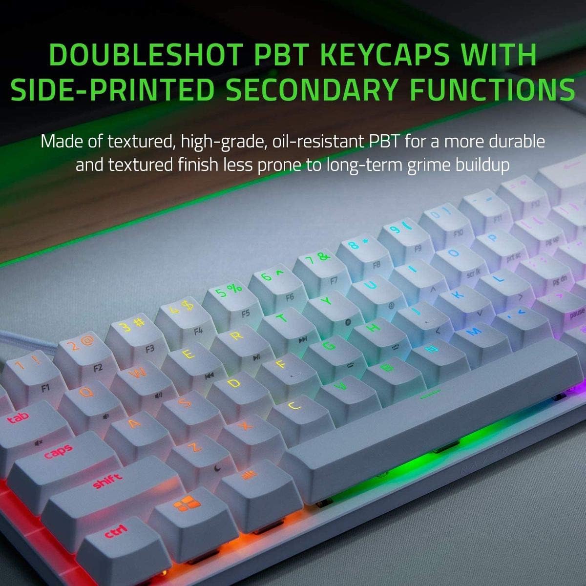Razer Huntsman Mini Wired Optical Linear Gaming Keyboard for PC, Chroma RGB, White