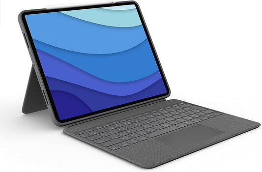 Logitech Combo Touch iPad Pro 12.9-inch(5th, 6th gen - 2021, 2022)Keyboard Case -Detachable Backlit Keyboard with Kickstand, Click-Anywhere Trackpad, Smart Connector - Oxford Gray