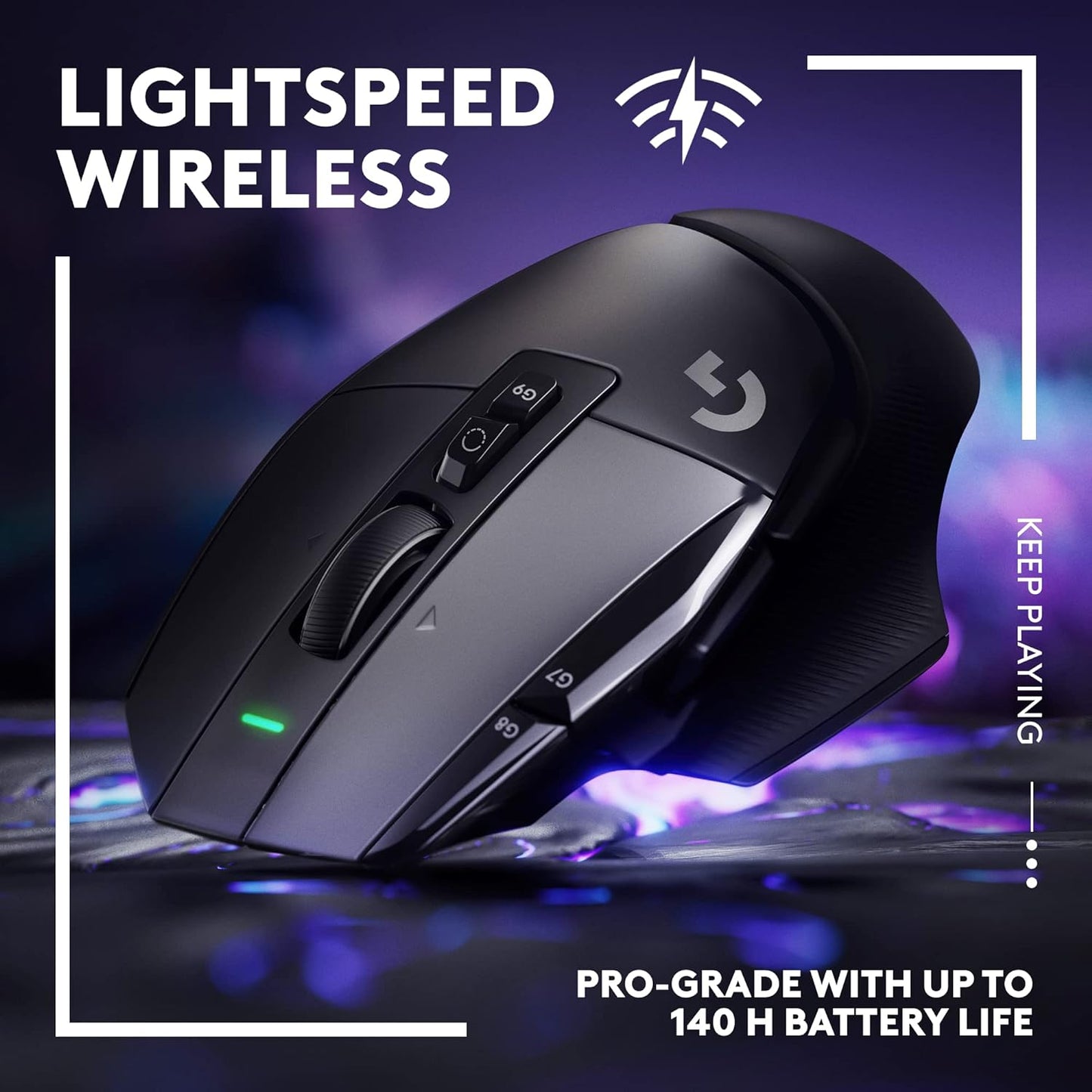 Logitech G502 X Lightspeed Wireless Gaming Mouse - LIGHTFORCE hybrid optical-mechanical switches, HERO 25K gaming sensor, compatible with PC - macOS/Windows - Black