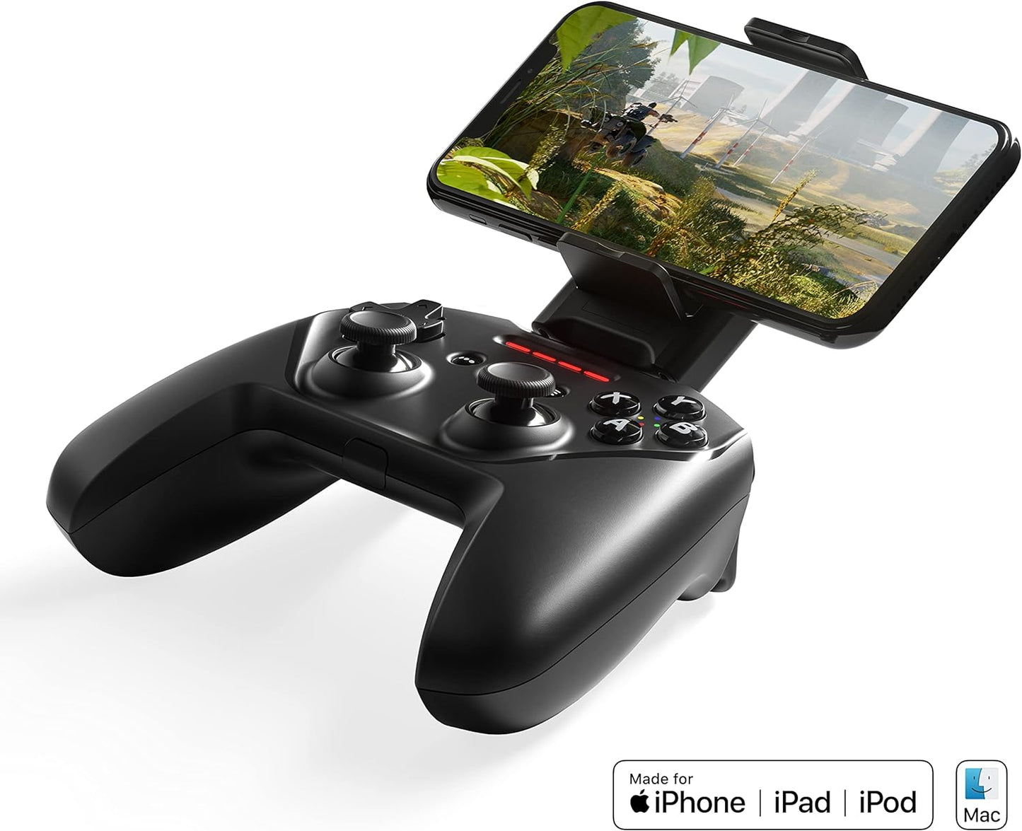 SteelSeries Nimbus+ Bluetooth Mobile Gaming Controller with iPhone Mount, 50+ Hour Battery Life, Apple Licensed, Made for iOS, iPadOS, tvOS