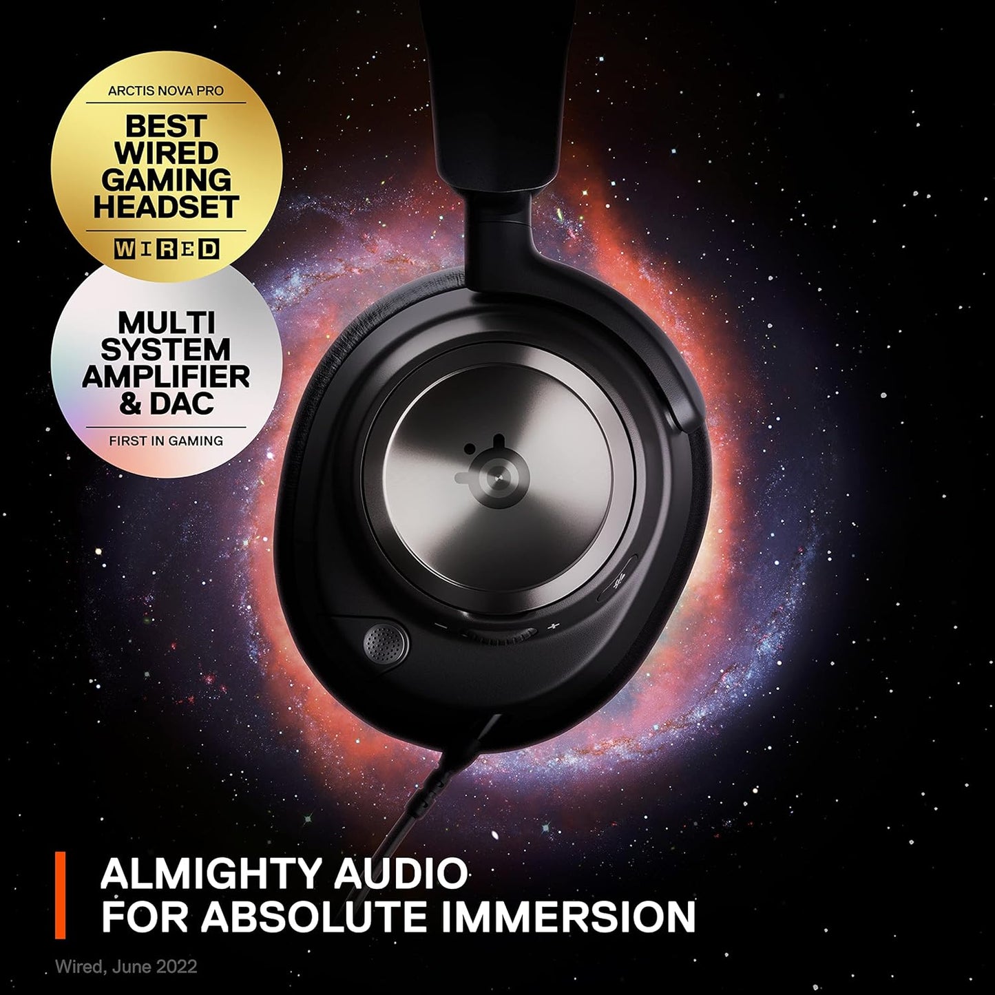 SteelSeries Arctis Nova Pro Multi-System Gaming Headset - Premium Hi-Fi Drivers, Hi-Res Audio - 360° Spatial Audio - GameDAC Gen 2 - ESS Sabre Quad-DAC - Stealth Retractable Mic - PC, PS5, PS4, Switch