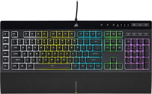Corsair K55 RGB Pro Wired Dome Membrane Gaming Keyboard with Elgato Stream Deck Software Integration
