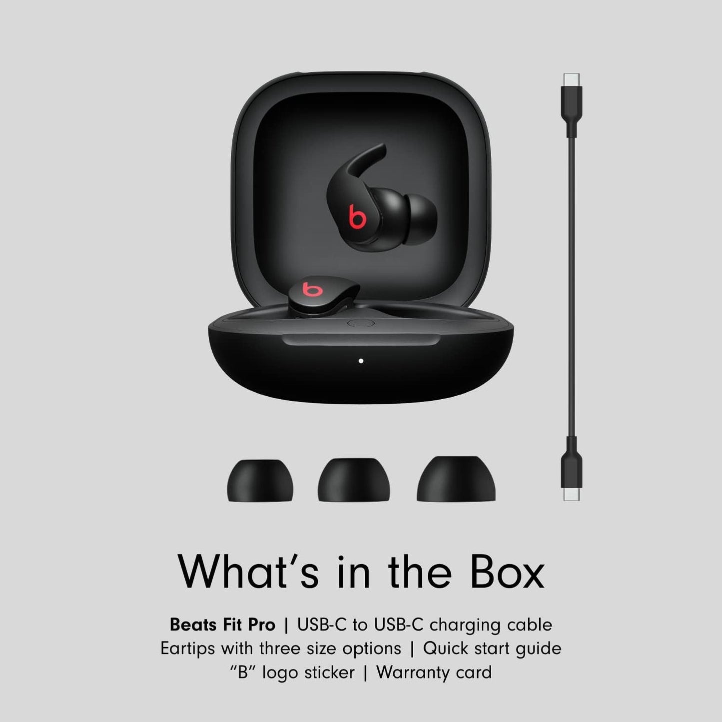 Beats Fit Pro - True Wireless Noise Cancelling Earbuds • Apple H1 Headphone Chip • Compatible with Apple & Android • Class 1 Bluetooth • Built-in Microphone • 6 Hours of Listening Time • Beats Black