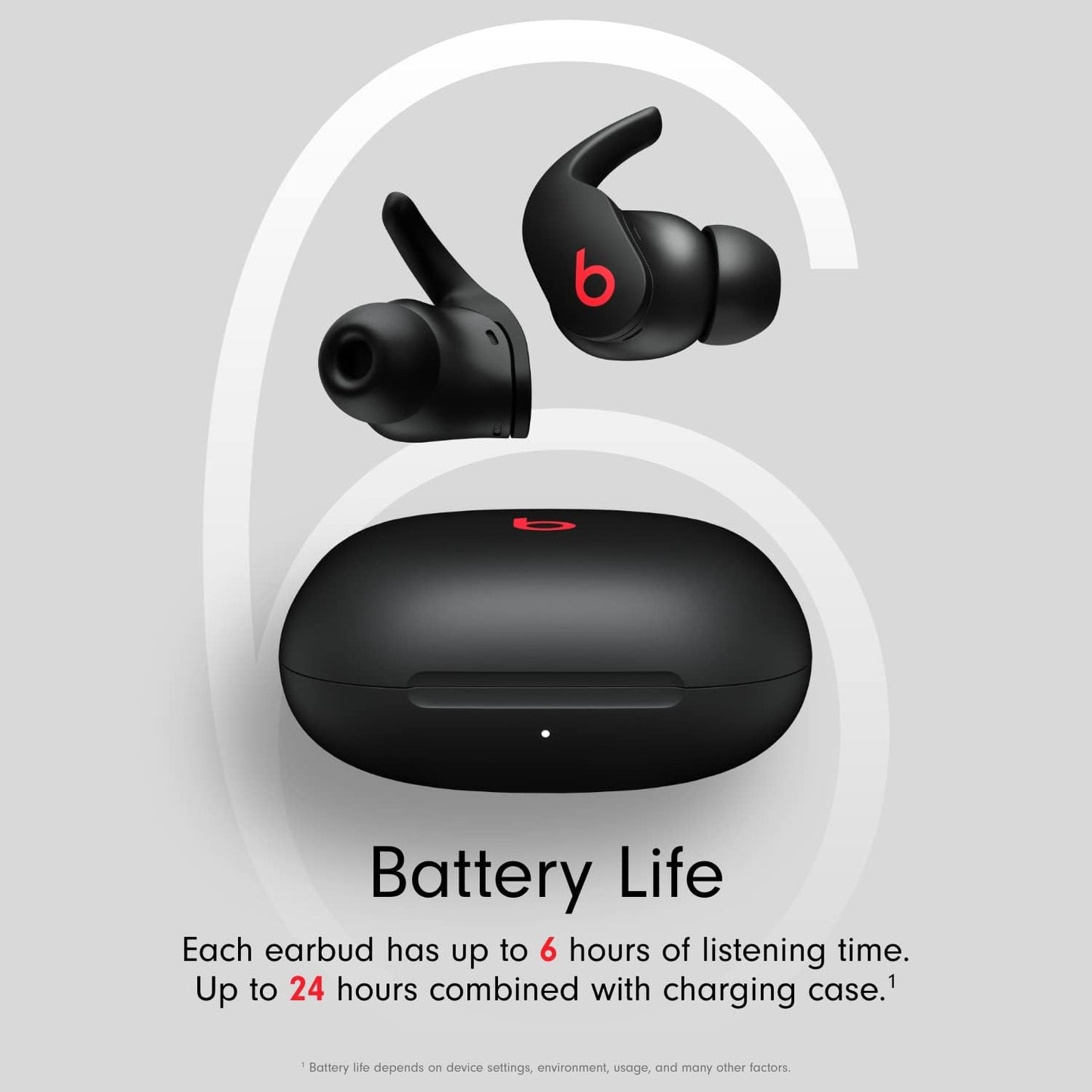 Beats Fit Pro - True Wireless Noise Cancelling Earbuds • Apple H1 Headphone Chip • Compatible with Apple & Android • Class 1 Bluetooth • Built-in Microphone • 6 Hours of Listening Time • Beats Black